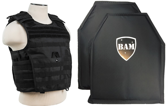 Level IIIA 3A, Body Armor Inserts, Bullet Proof Vest, Expert Vest -BLACK  XXL+, Body Armor Megastore